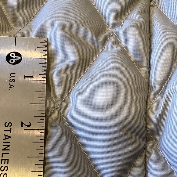 Eddie Bauer EB550 Jacket Goose Down Quilted Gray Jacket Size Large Snap Closure - Picture 10 of 16